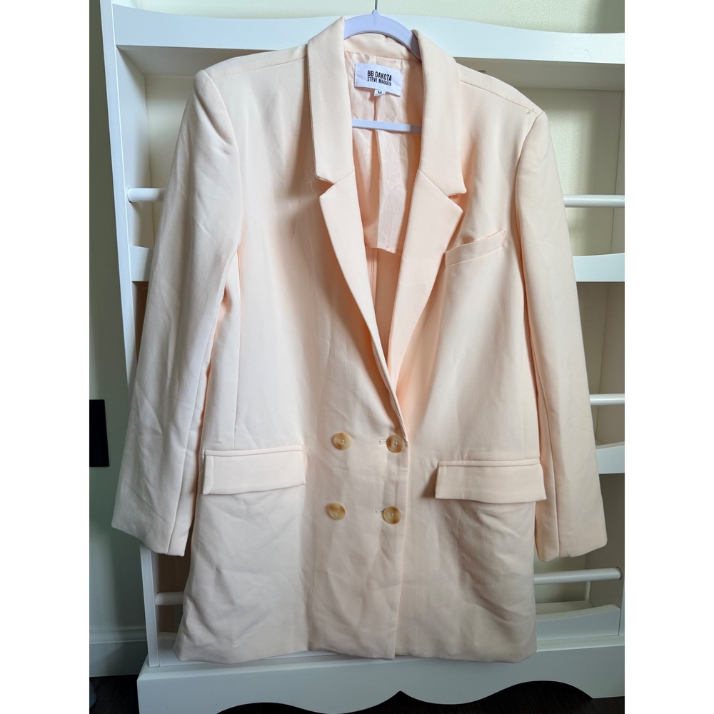 BB Dakota Steve Madden Womens Peach Double Breasted Blazer Jacket Medium M